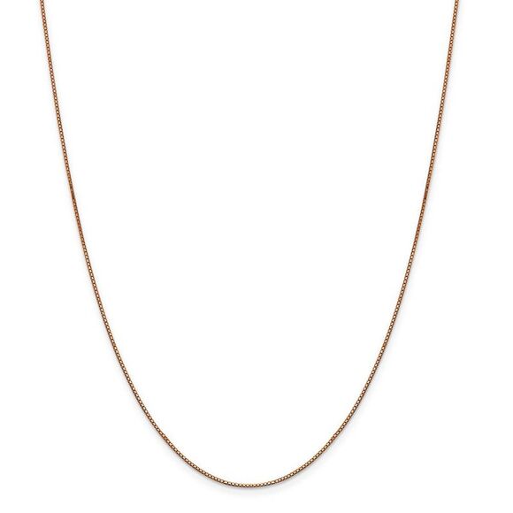 0.9mm, 14k Rose Gold, Box Chain Necklace, 18 Inch - Picture 3 of 8